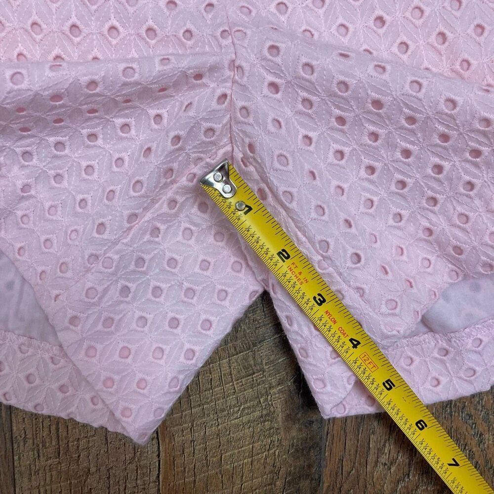Banana Republic Marshmallow Bubblegum Light Pink Cotton‎ Eyelet Shorts Women’s 4 - Picture 9 of 9